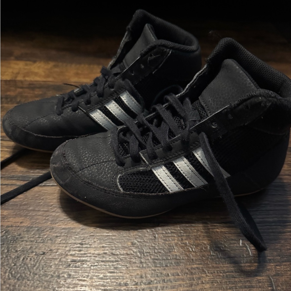 Adidas Black and White High-Top Sneakers